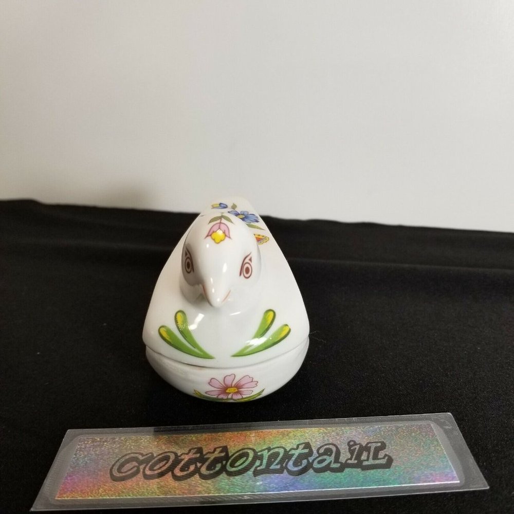 Vintage 1950s Porcelain Bird Trinket Box by Prestige filled w/Candle